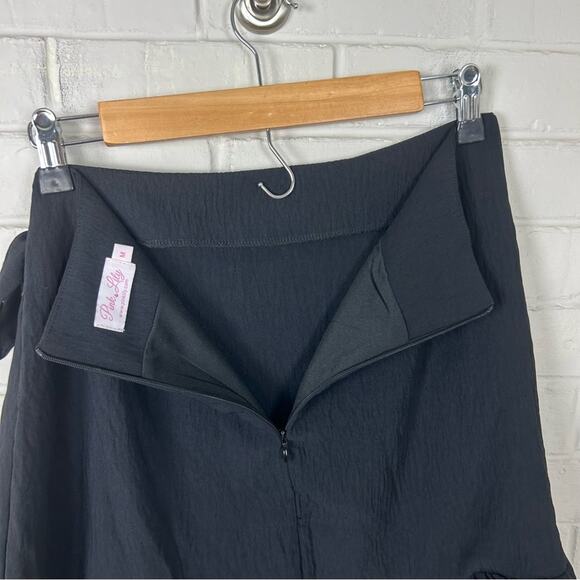 Pink Lily Classic Black Faux Wrap Ruffle Skirt Size M - Picture 10 of 10